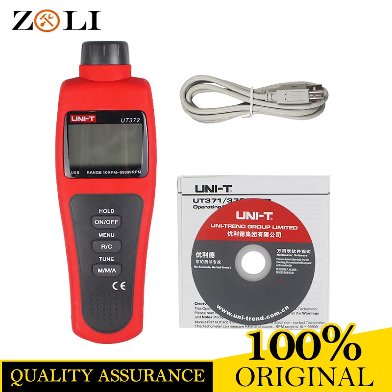 

NEWEST UNI-T UT372 USB Interface Range 10RPM-99999RPM Non-Contact digital photoelectric tachometer AVG Mode UNI-T UT372