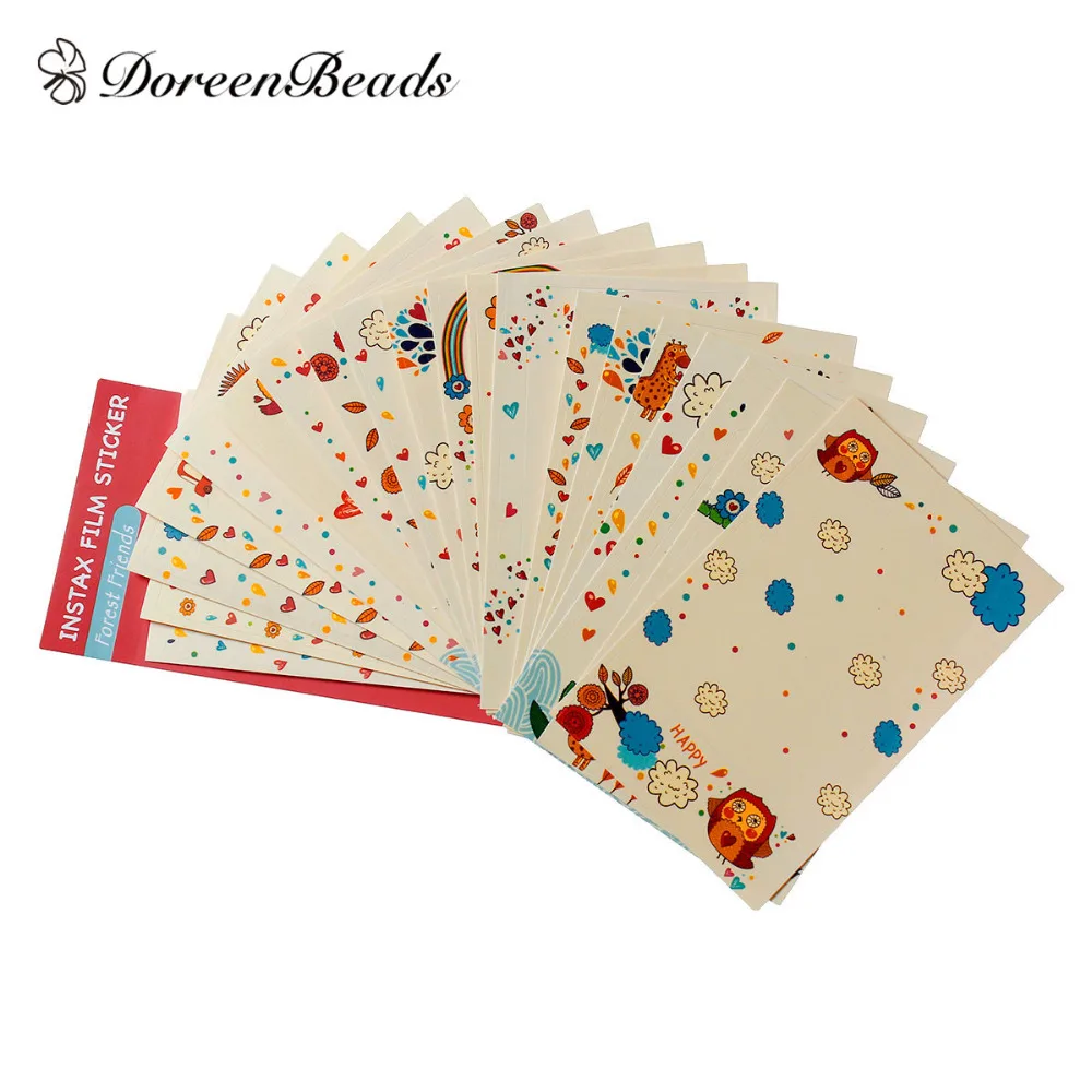 DoreenBeads бумага многоцветный пленка для творчества деко наклейки Животные лес конфеты Кружева шаблон в случайном скрапбукинге ремесло 9x5,8 см, 2 комплекта