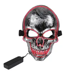 Новый Хэллоуин СВЕТОДИОДНЫЙ маска EL плетеный провод в форме черепа светящаяся маска для Хэллоуина светящиеся вечерние неоновые Косплей