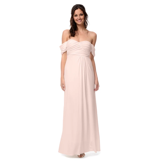 Floor Length Pearl Pink Bridesmaid Dresses