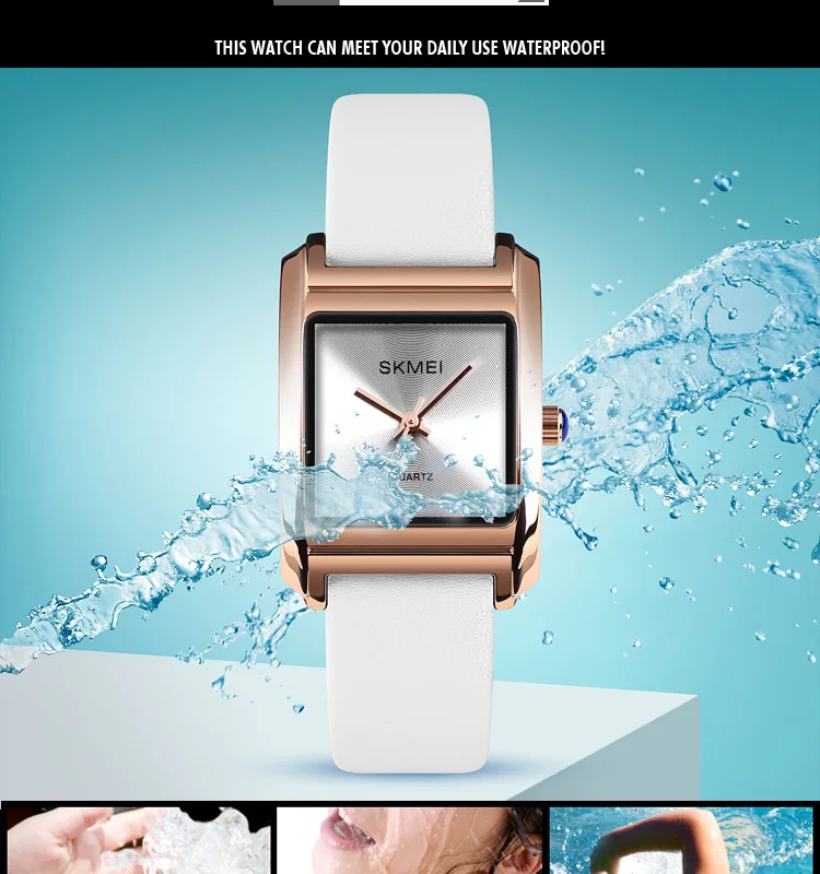 Лидирующий бренд SKMEI женские часы роскошные кожаные кварцевые наручные часы модные женские часы браслет водонепроницаемые часы женские часы