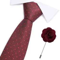 2 шт.. Повседневные хлопковые галстуки и броши цветочные тонкие галстуки для мужчин 7,5 см винно-красный галстук серый Тощий печатный галстук