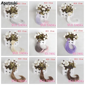 

15*100cm Gradient Color DIY Wavy Hair For Russian Doll Wig For Monster High Demon Doll 1/3 1/4 1/6 BJD Doll DIY Curly Wig