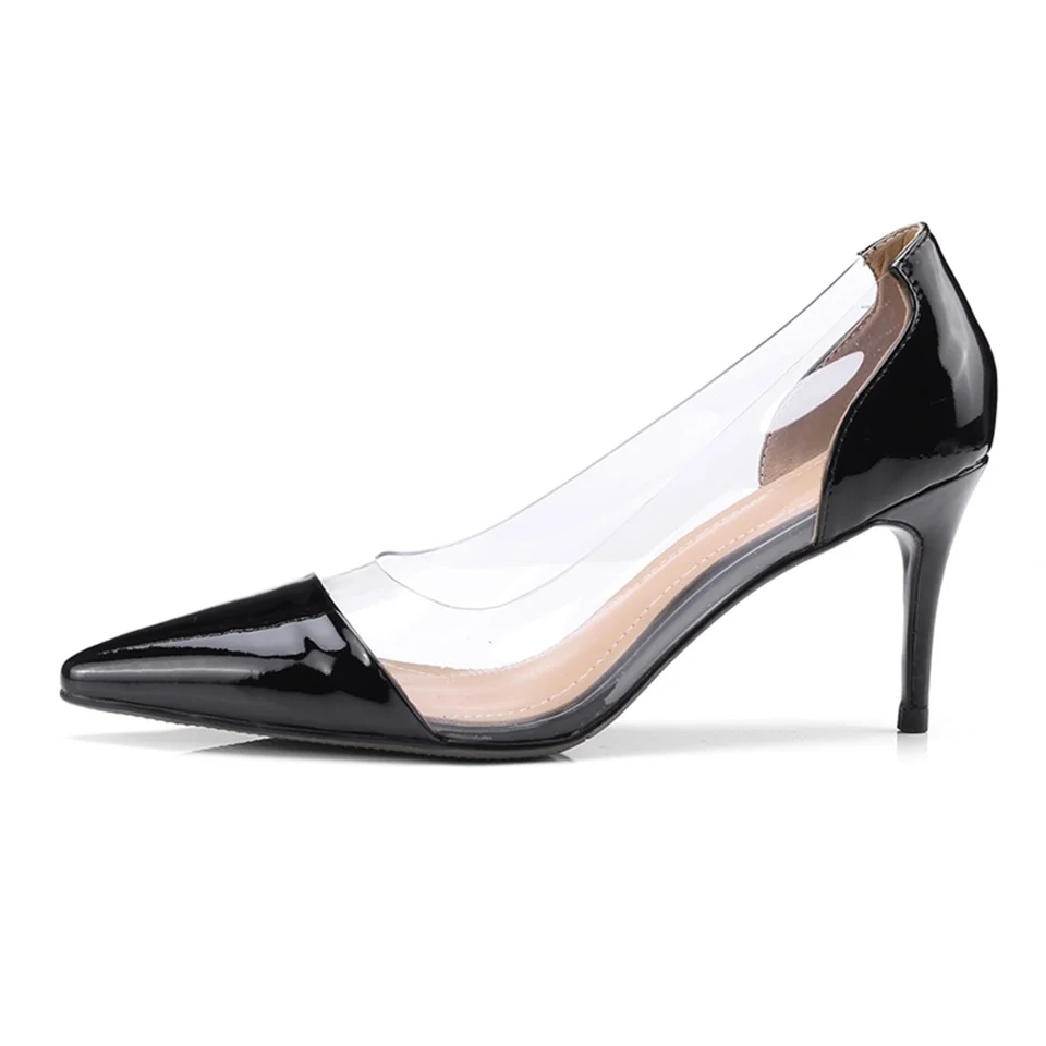 

Transparent women's pumps pointed toe high-heeled shallow comfortable party office high quality handmade shoes women