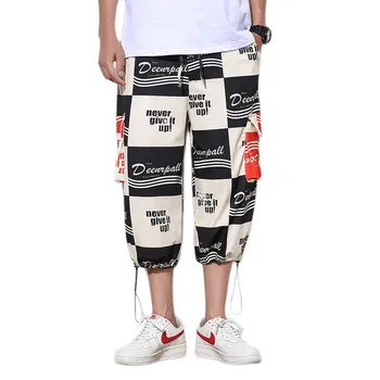 

Hip hop Pants Men Loose Joggers Print Streetwear High Street Harem Pants Clothes Ankle length Trousers Japan Print Pants male