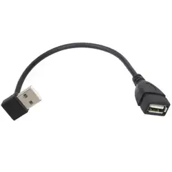 Новый 90 градусов USB 2,0 мужчин и женщин USB кабель черный 20 см 18Apr20 дропшиппинг
