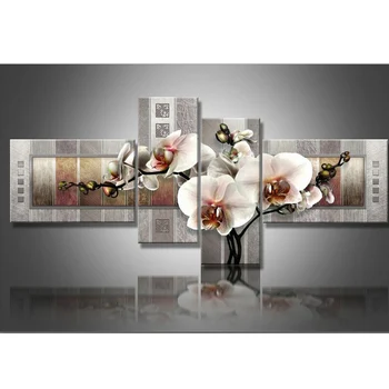 

4 pcs set diy diamond painting cross stitch Orchid home decoration square drill full diamond embroidery Wall decoration