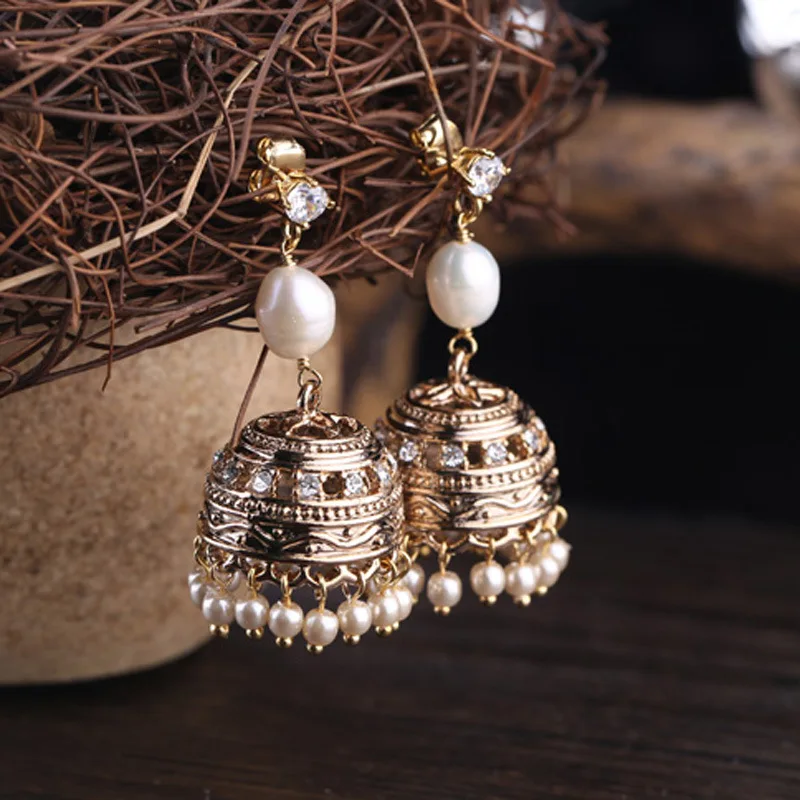 pearl bell small tassel long earrings high-grade female Freshwater Pearl Earrings pearl bell small tassel long earrings high-grade female Freshwater Pearl Earrings