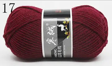 Высокое качество 100 г/шар 125 метров мериносовая шерсть вязаная крючком Пряжа свитер шарф свитер защита окружающей среды - Цвет: 17