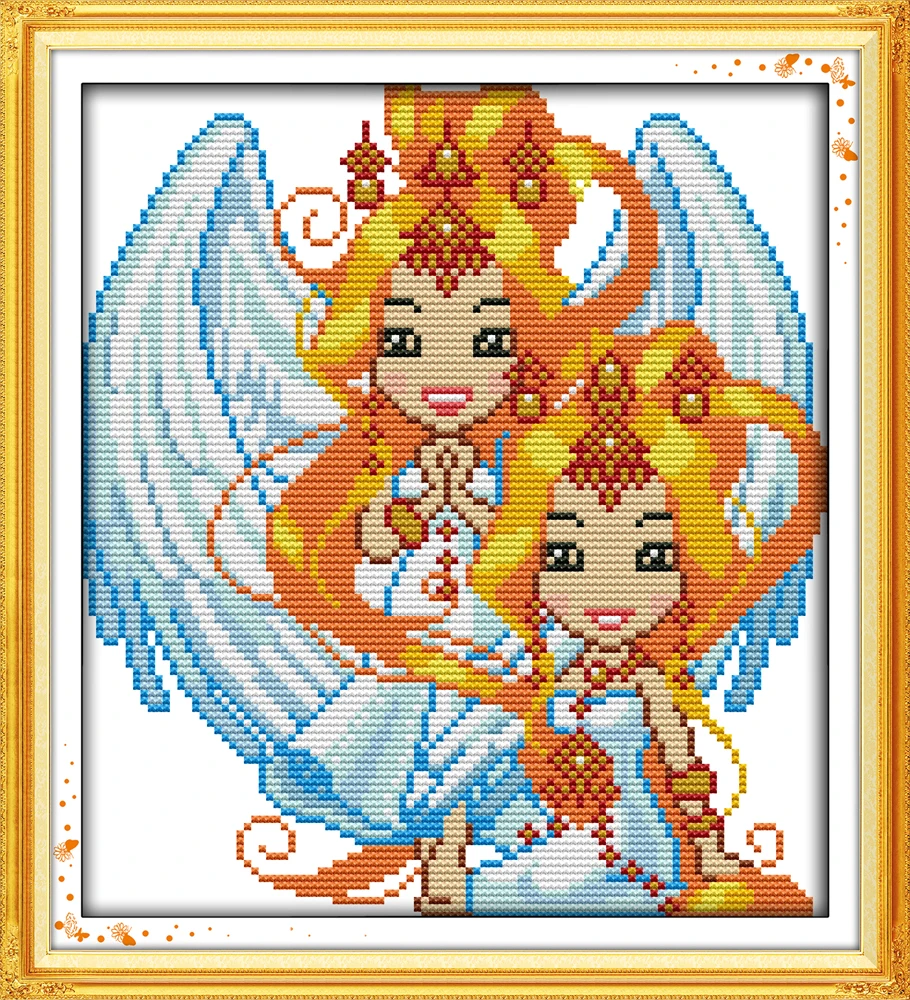

The twelve zodiac-Gemini, counted printed on fabric DMC 14CT 11CT Cross Stitch kits,embroidery needlework Sets Home Decor