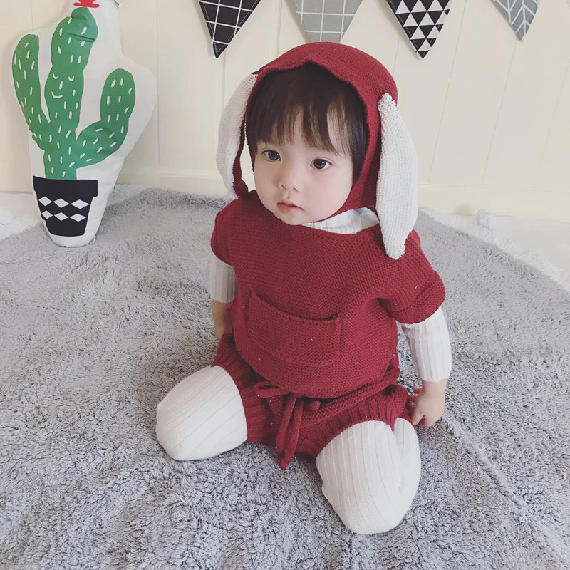 MILANCEL New Baby Clothing Set Knit Baby Girls Clothes Cute Korean Style Baby Boys Clothes 2Pcs Baby Boys Set