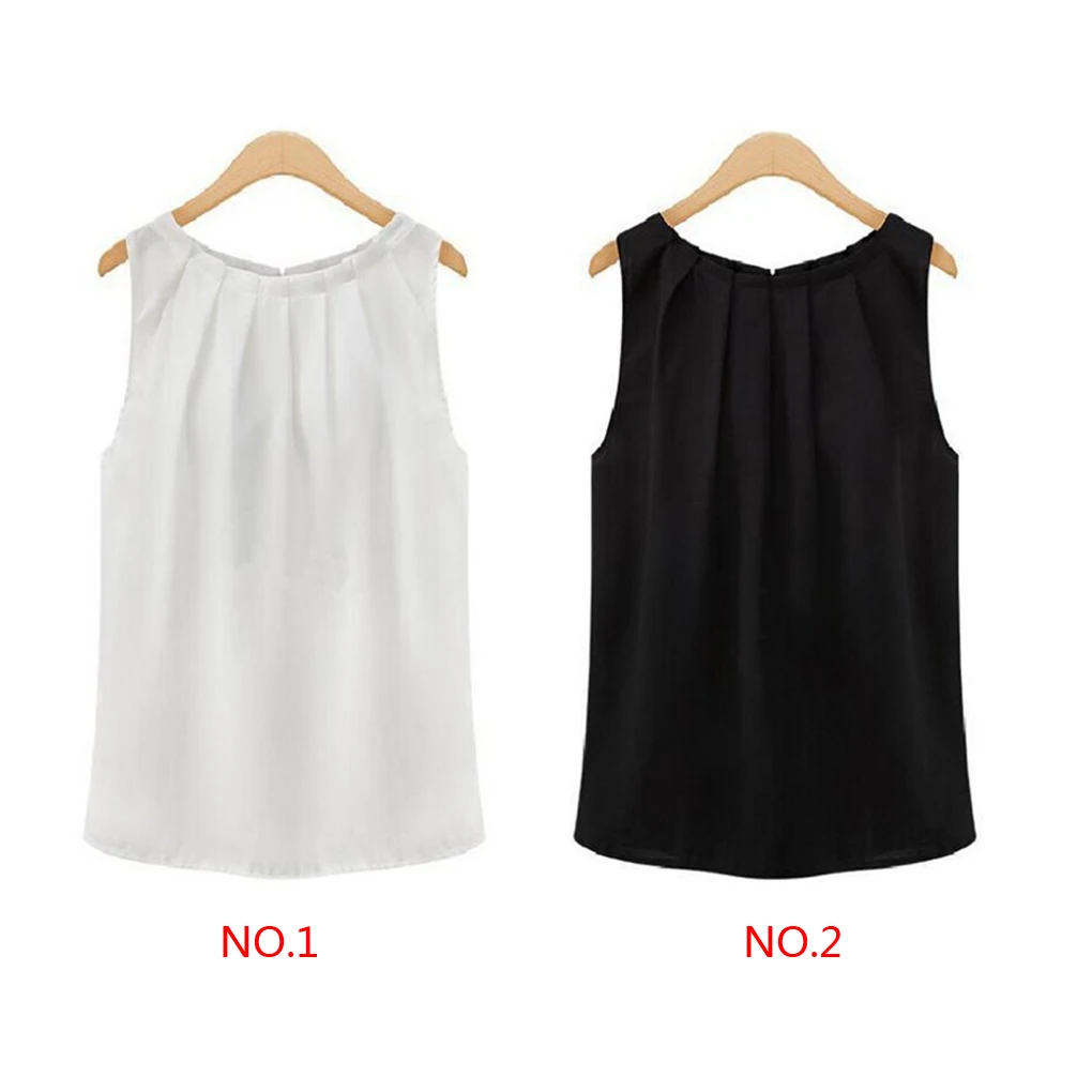 Summer Women Office OL style blouses Sleeveless Tropical Tops Chiffon shirts Tank Top Vest Casual Blusas S-XL Tops