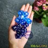 Bescon Super Glow in the Dark Nebula Glitter Polyhedral Dice Set NORTHERN LIGHT, Luminous RPG Dice Set, Glowing Novelty DND Dice 6