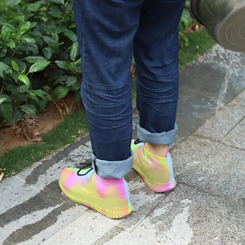 1 пара резиновые непромокаемые покрытие на обувь от дождя многоразовые Нескользящие непромокаемые ботинки мотоциклетные байкерские ботинки аксессуары для обуви