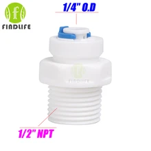 Части фильтра для воды 5 шт. 1/" OD трубка шланг Qucik соединение 1/2" NPT BSP Мужская прямая посадка ro очиститель воды система 1048