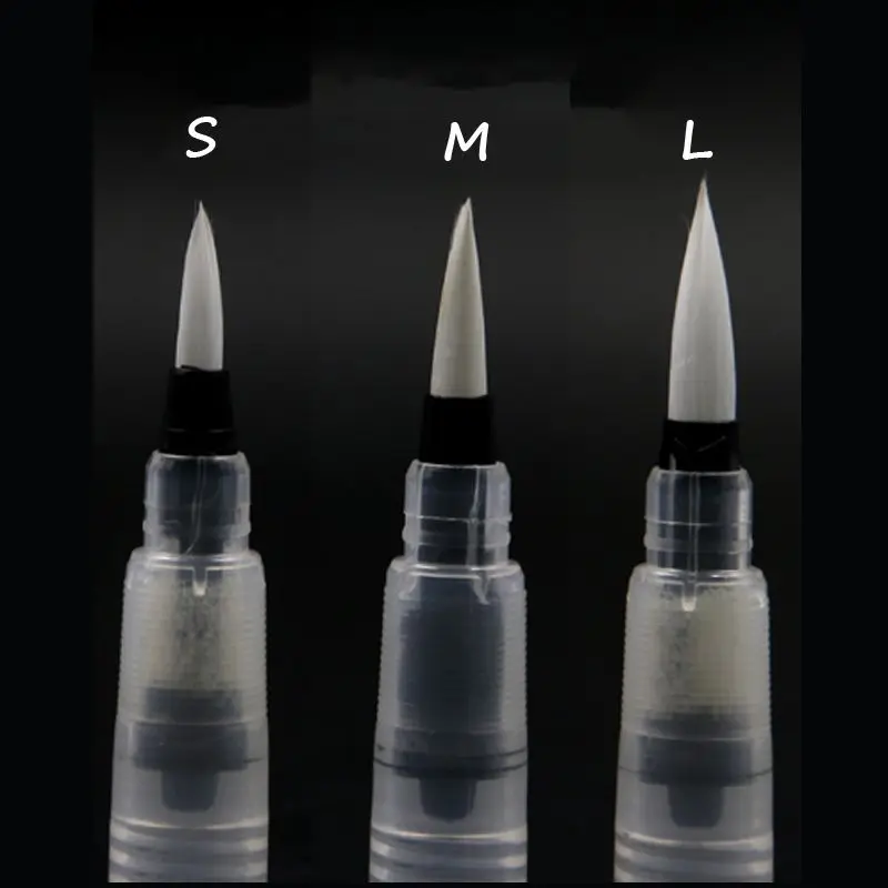 3pcs Touchnew 3 шт./компл. Акварель круглый мягкий Кисточки Pen Set Размеры Средний Книги по искусству длинные воды Кисточки ручка плоская перо воды Цвет книги по искусству маркер - Цвет: 3pcs
