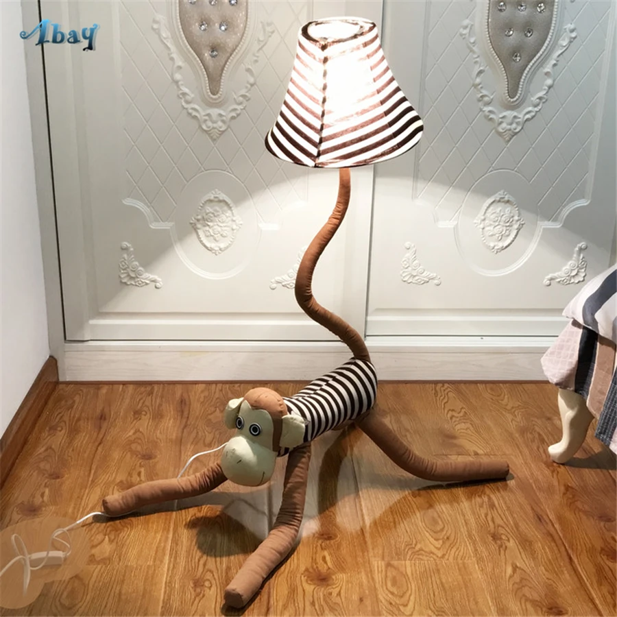 

Nordic Cartoon Children Floor Lamp Foldable Body for Study Bedroom Living Room Stands Kids Lamp Monkey Floor Lights Fixture Led