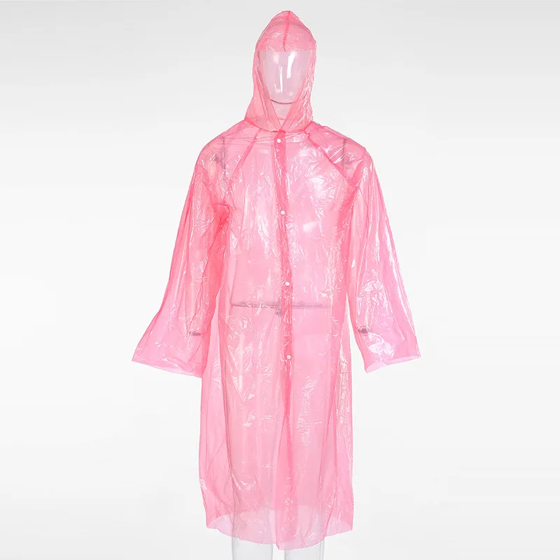 

Korean-Style Buckle Thickening Travel One-Time Raincoat Adult PE Raincoat