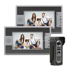 DIYSECUR Wired 7 pulgadas Color Video de La Puerta de Intercomunicación Teléfono Timbre Seguridad Para El Hogar A Prueba de agua IR Cámara de Visión Nocturna Del Monitor LCD