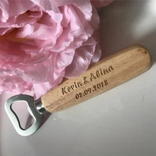 5 шт./лот персонализированные древесины открывалка для бутылок пива гравировкой жениха подарок пользовательские свадебные подарки для гостей
