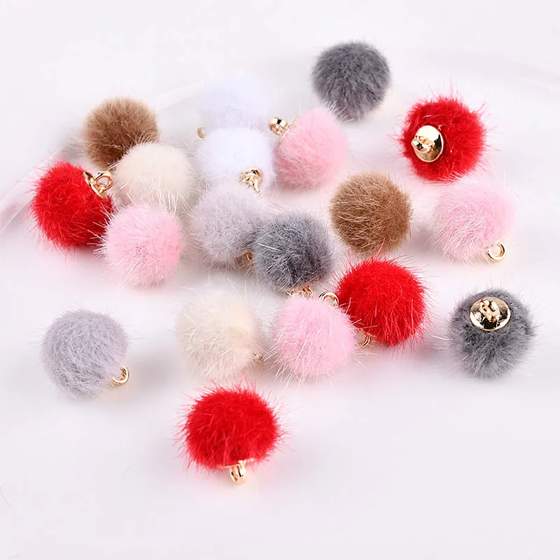 Серьги-подвески сделай сам Guazhu миниатюрные Искусственные шарики из меха норки