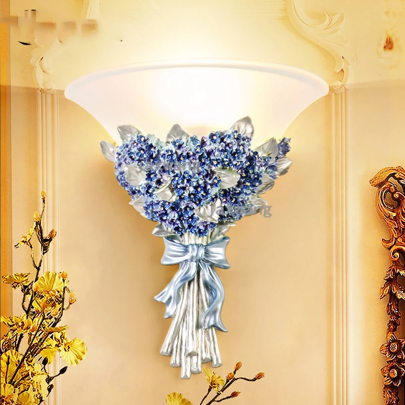 

European wall lights for home dining room resin art decor wall lamp loft cafe living room decoration aisle staircase wall light