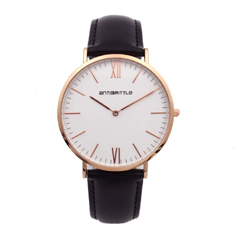 

Luxury Brand Women Watch Men Japan Quartz Thin Rose Gold Stainless Steel White Real Leather Magnet Strap Waterproof Antibrittle