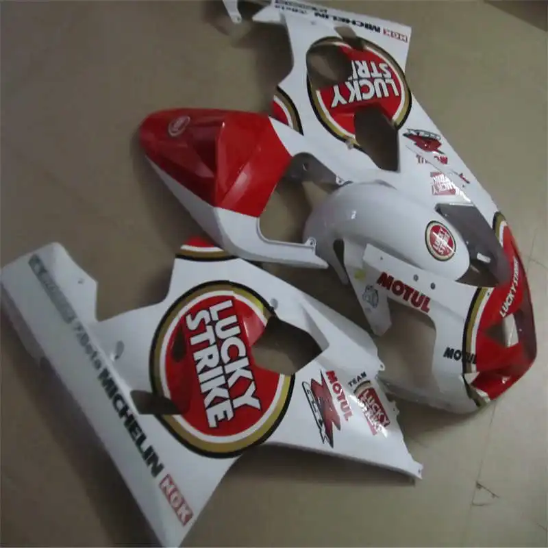 Free custom for 2004 2005 glossy red white GSXR 600 750 fairing kit K4