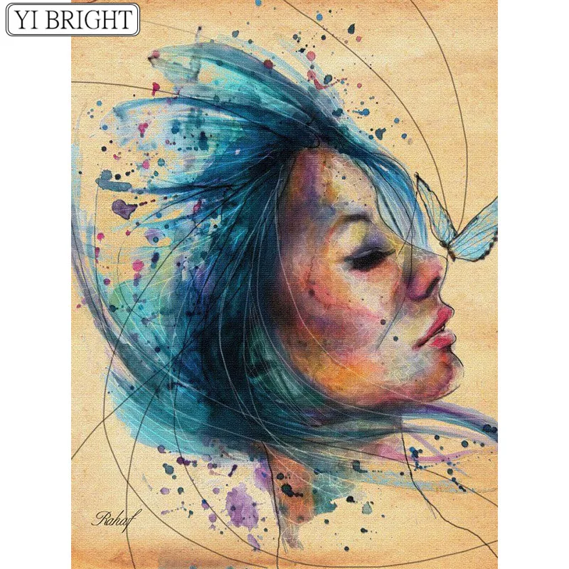 

5D DIY Full Square Diamond Painting Cross Stitch Butterfly girl 3D Diamond Embroidery Rhinestone Mosaic Home Decoration