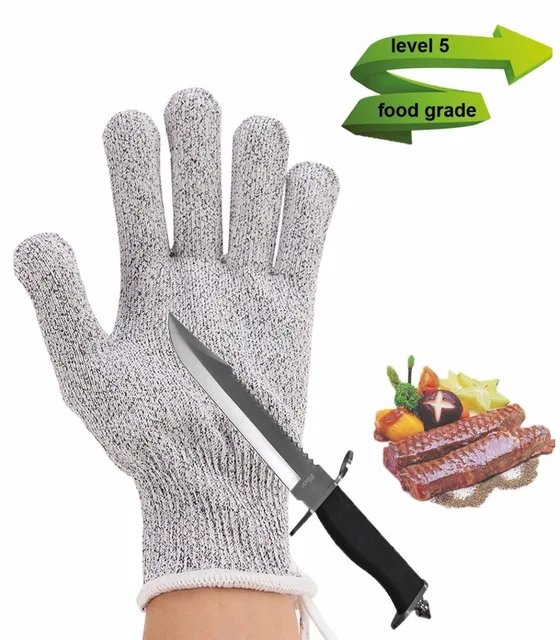 One Pair Cut Resistant Gloves Level 5 Proof Food Grade Safe Kitchen