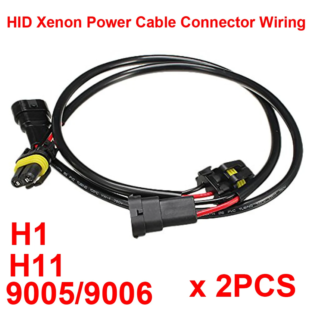 2 шт. HID Xenon силовой кабель Разъем удлинитель линейный провод Жгут адаптер балласты гнездо Play N Plug H1 9005 9006 H11 HB3 HB4