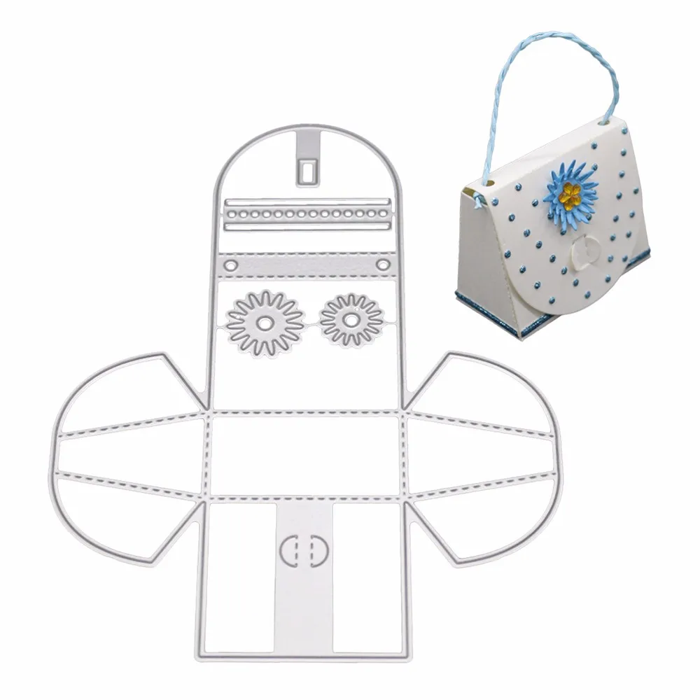 

3D Hand Bag Box Metal cutting dies stencils Greeting Card Decoration DIY Scrapbook Embossing Paper Photo Album Craft art cutter