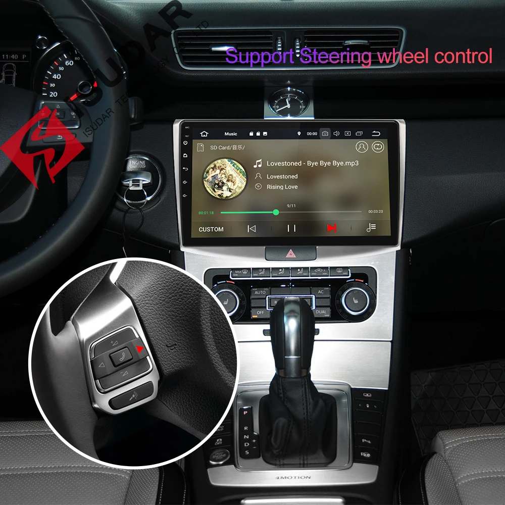 Isudar 2 Din Auto Radio Android 9 For VW/Volkswagen/Magotan/CC/Passat B6 B7 CANBUS Car Multimedia V