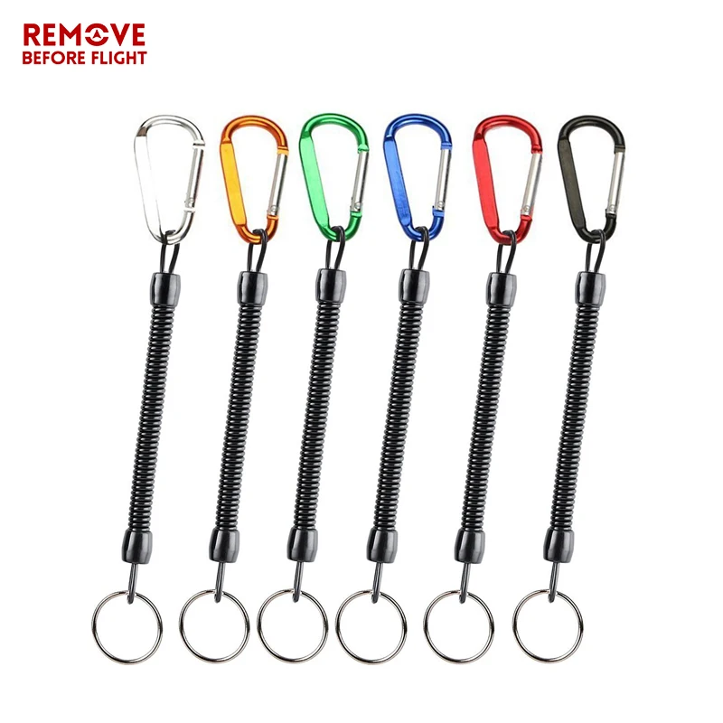 1PC-Coloured-Popular-Retractable-Spring-Coil-Spiral-Stretch-Chain-Key-chain-Camping-Carabiner-Secure-Lock-Fishing