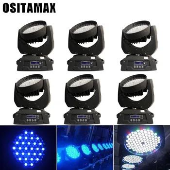 

6pcs/lot 108x3W RGBW LED Stage Light Moving Head Beam Party Light DMX-512 Led Dj Xmas Christmas Sound Active DMX Disco Light