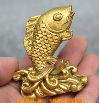 

China brass carp leaping crafts statue