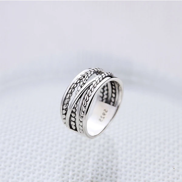 Стерлинговое Серебро 925 пробы Chaos rope винтажные кольца из серебра Twist element Дизайн Ретро Кольца для женщин хорошее ювелирное изделие - Цвет камня: 1