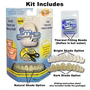 

Dental Veneers For Teeth False Smile Veneers Removable Veneers On Teeth Smile Temporary Tooth Fix Kit Natural Color
