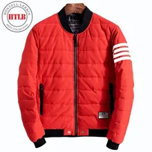 Htlb Новинка зимы Для мужчин толстый мягкий био Парка на пуху куртка Для мужчин модные Повседневное теплая ветровка короткие пальто Куртка парка Для мужчин