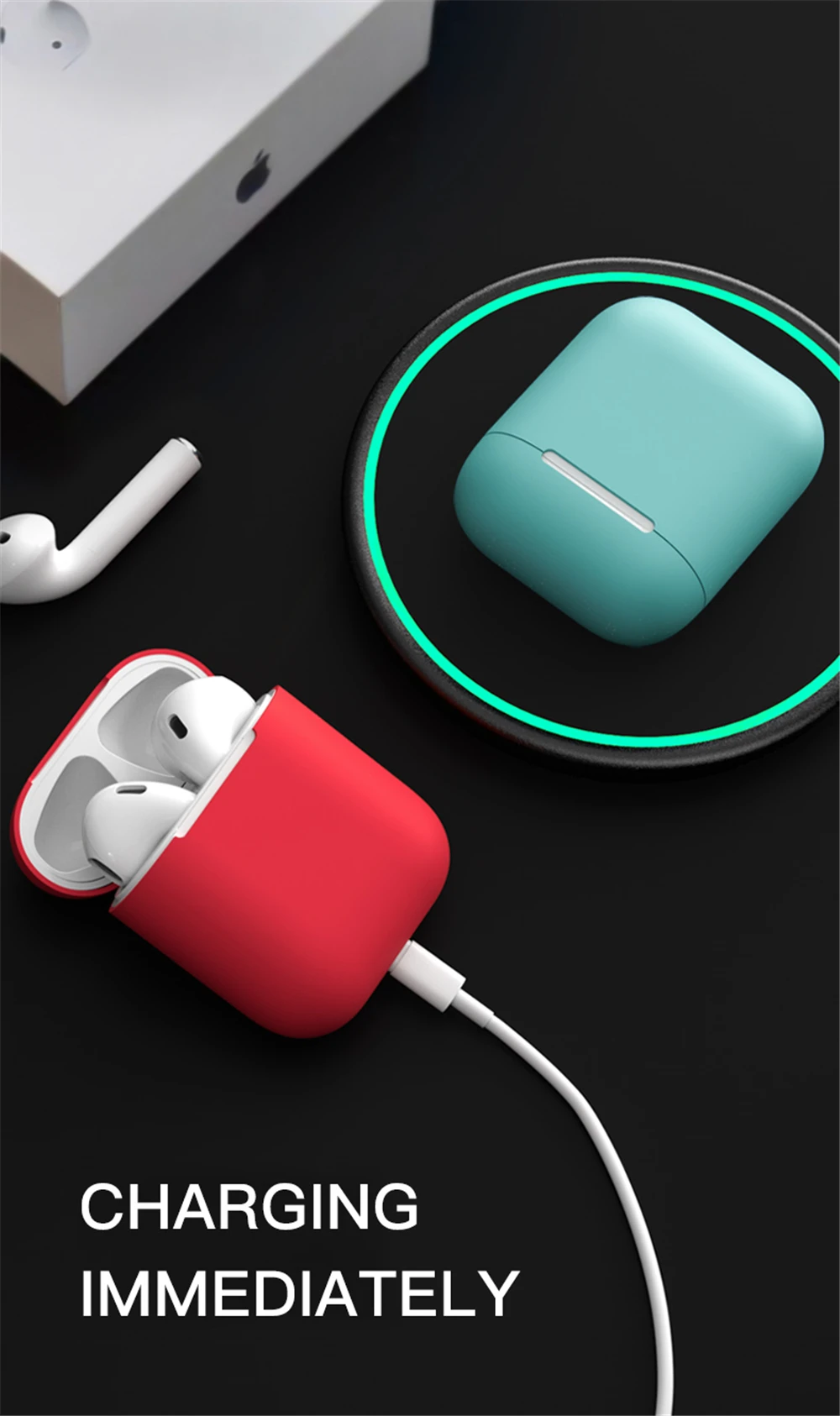 Оригинальные жидкие силиконовые чехлы для наушников для Apple AirPods 1 2 аксессуары Чехлы беспроводные Bluetooth Air Pods защита Earpods