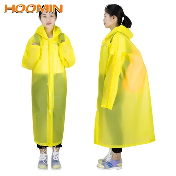 

HOOMIN Transparent Raincoat Wide Cuffs Waterproof Camping Portable Outdoor Travel EVA+PE Women Men