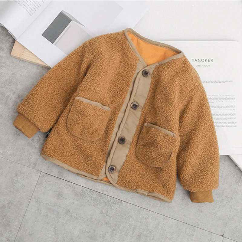 B&N Autumn Winter Baby Girls Lambs Jacket Boys Coat Jacket Kids Warm Velvet Coats Children Girls Outerwear & Coats Girls Clothes3