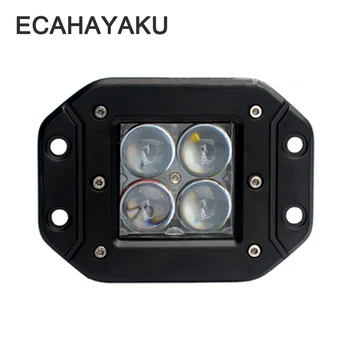 

ECAHAYAKU 1 Pcs LED Work Light Bar 20W 4D Flush Mount Pod Spot Beam Offroad Driving Lights for Ford Jeep SUV ATV 4x4 4WD Truck