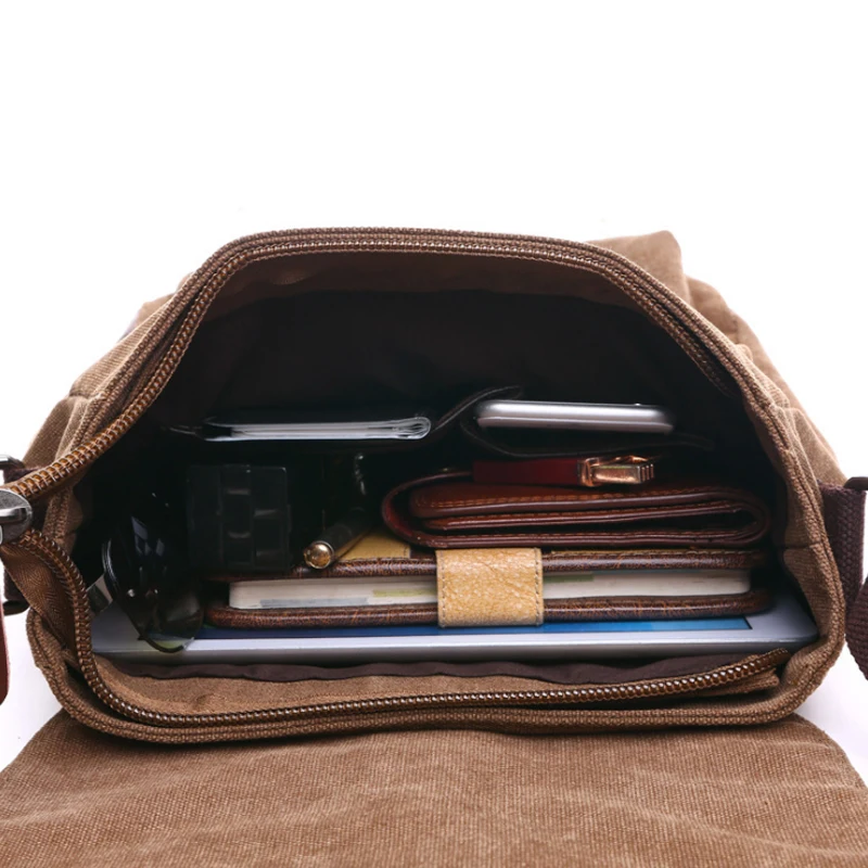  Scione Men Business Messenger Bags For Men Shoulder Bag Canvas Crossbody Pack Retro Casual Office T - 32921970947