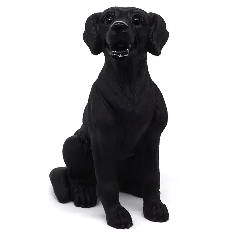 

Dog Statue Black Obsidian Stone Figurine Crystal Healing Reiki Home Decor 6.89