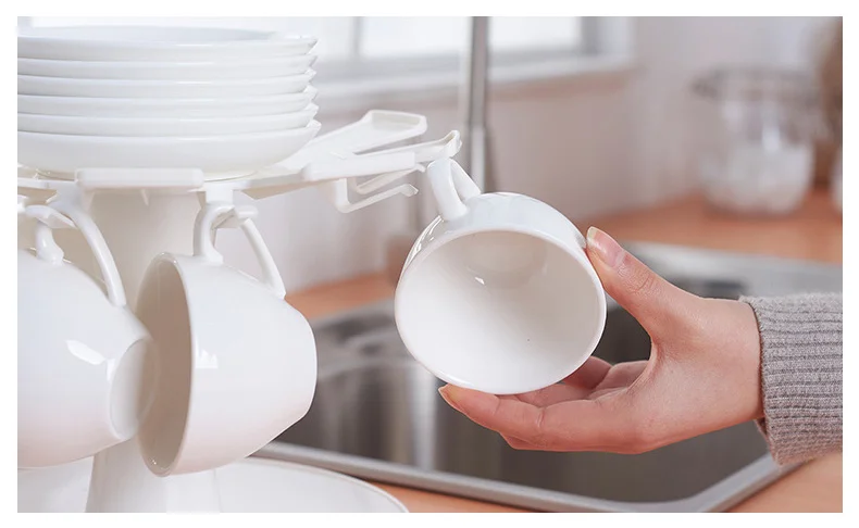 Вращающиеся чашки и блюдца, стеллажи для хранения кружек, пластиковый ...