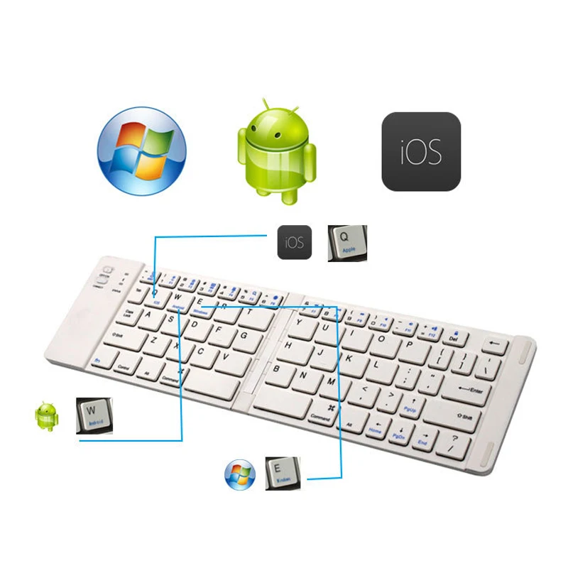 Landas ультра тонкий карманный мини складной Bluetooth 3,0 клавиатура Беспроводной для смартфонов USB клавиатура с подставкой для iPad Tablet