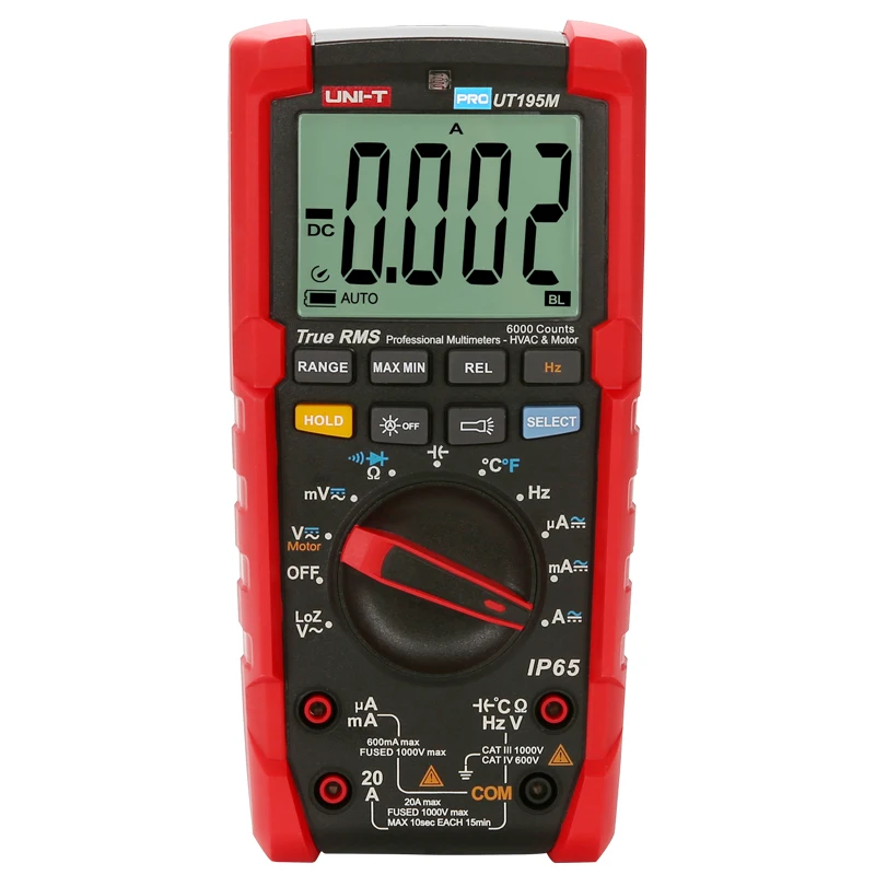 UNI-T UT195E/UT195M/UT195DS True RMS Professional Multimeters; IP65 Waterproof/Dustproof/Fall-proof Digital Multimeter, LoZ Test