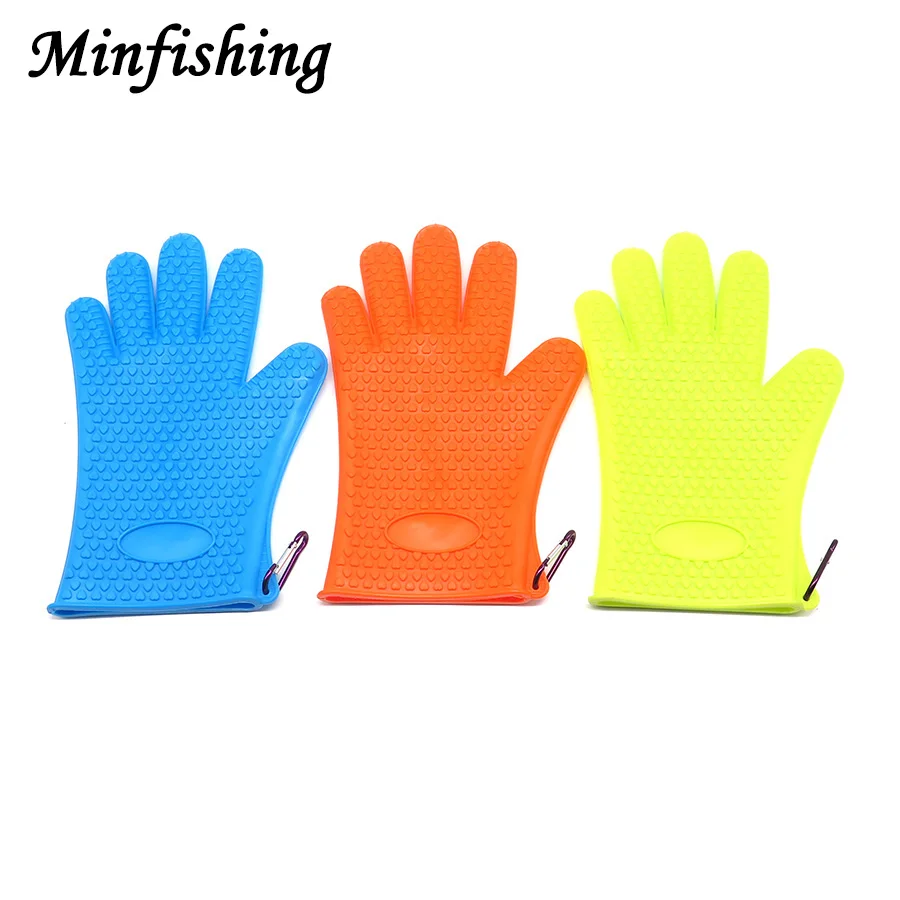 Minfishing 3 PCS/lot Fishing Gloves made by Rubber Anti Slip Full