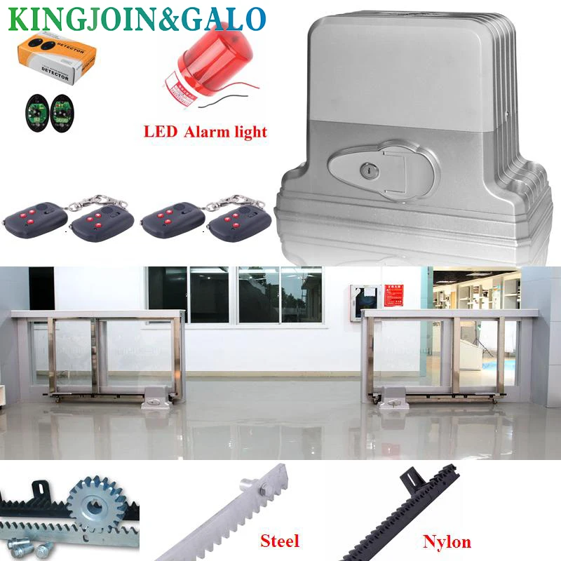 

Automatic Sliding Electric Gate Opener 1800KG Automatic Motor Remote Kit Heavy Duty 6M TRACK infrared photocell alarm lamp